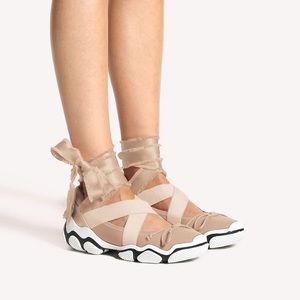 RED (V) Ballet Nude Neoprene Lace Sneaker